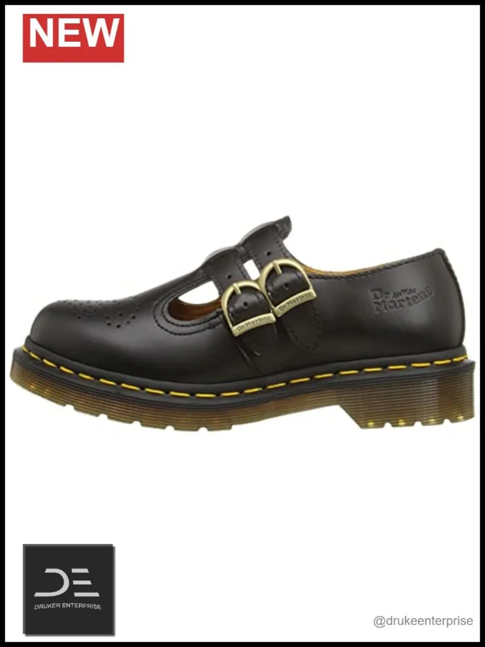 Classic Mary Jane Shoes T-Bar Leather AirWair Sole Women's